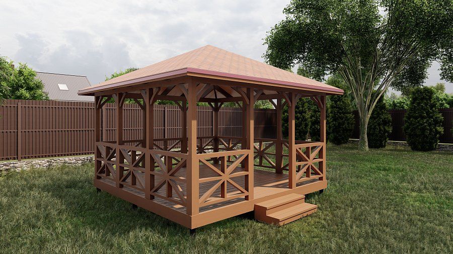 Квадратная беседка ЛОНДОН 4х4