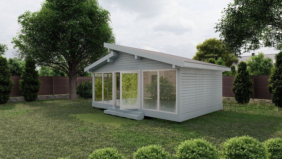 Застекленная утепленная беседка ЛИДЕР 5,3х7,3