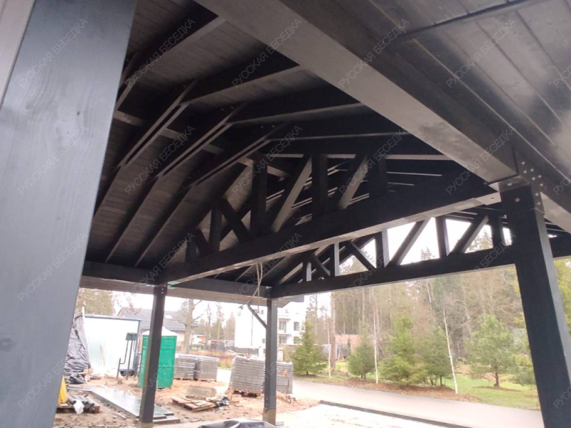 Навес для машин с хозблоком РАФ