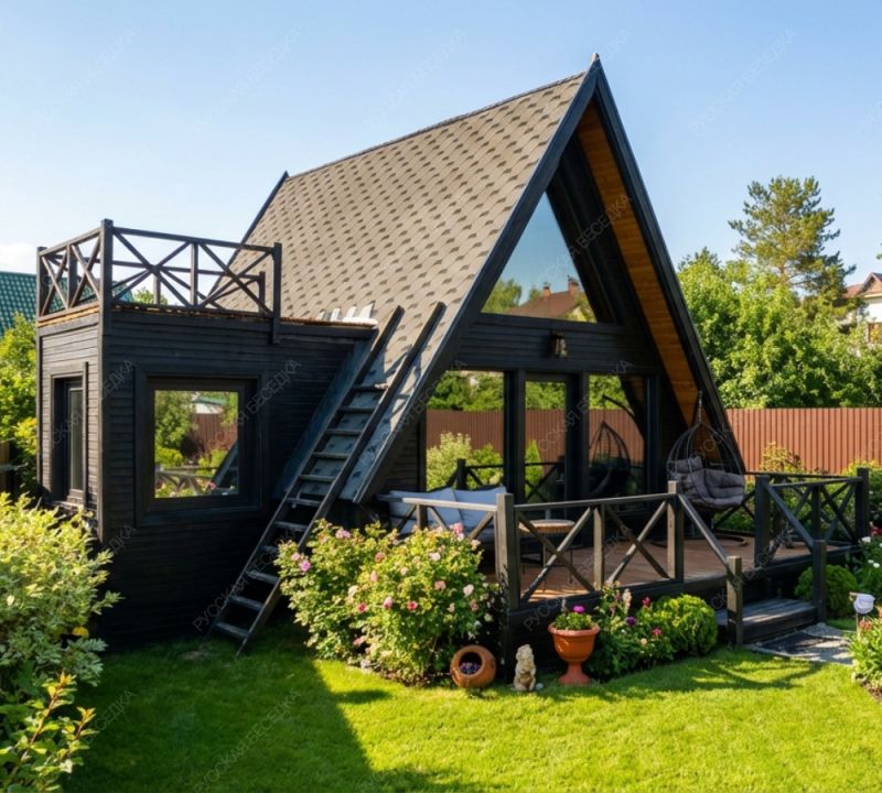 Закрытая беседка Домик Охотника