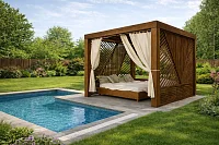 Беседка-бунгало с кроватью Полати