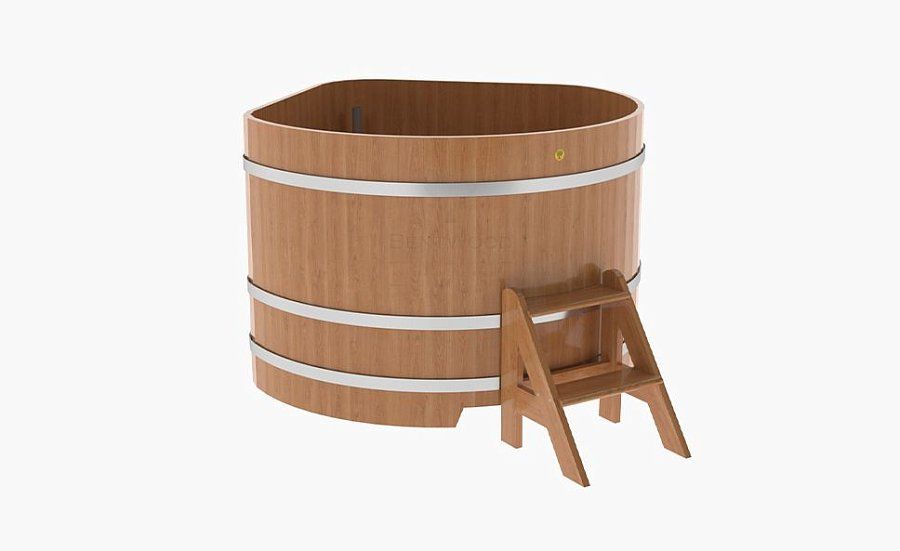 Купель угловая 1,37Х1,37 из дуба, высота 1000