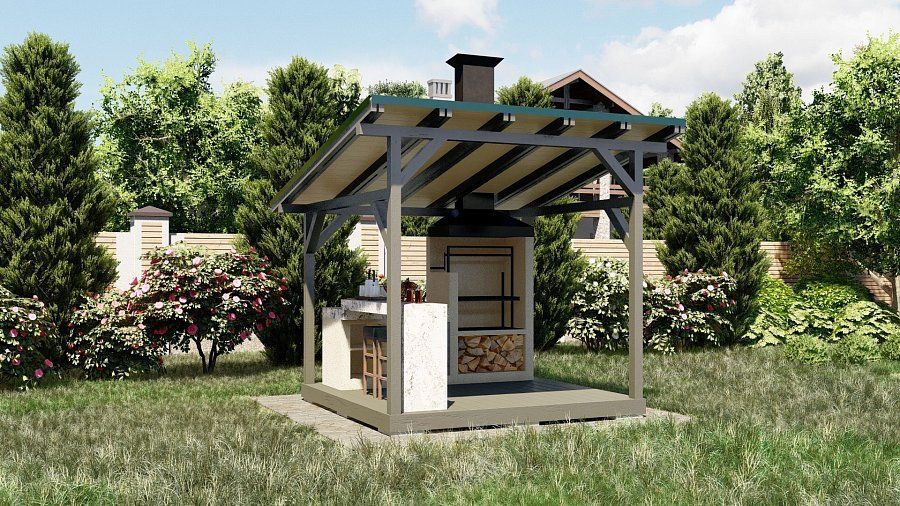 Навес для мангала и барбекю Шустино