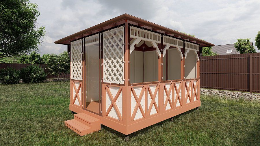 Прямоугольная беседка Малая Калифорния Лайт